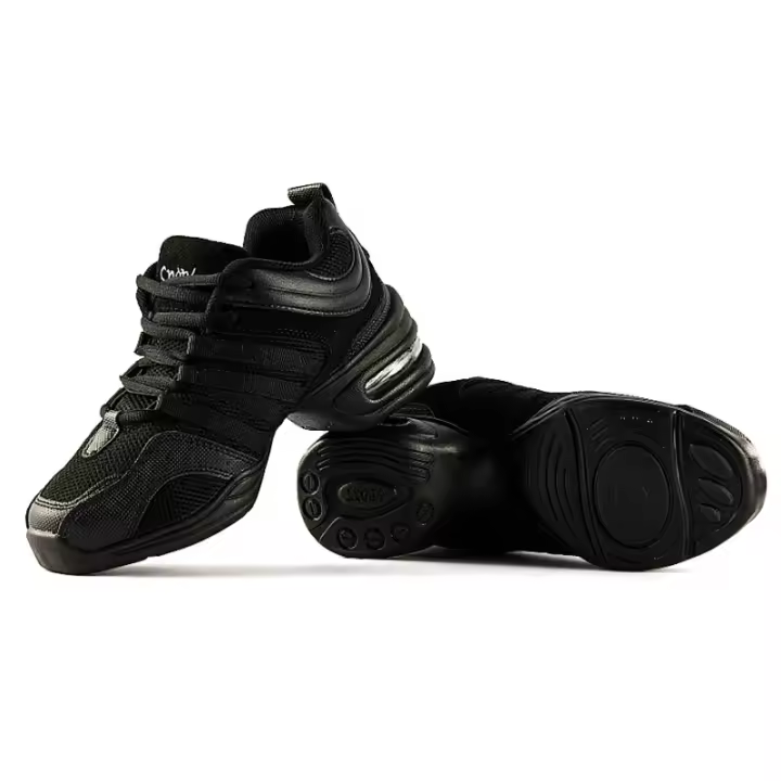 Zapatos De Baile Para Mujer En Malla Transpirable Color Negro Suela Suave Jazz Salsa Moderno Zapatos De Cuadrilla - 1