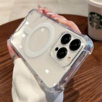 Funda para móvil iPhone15 y iPhone16, funda protectora transparente, funda protectora oficial magnética magsafe, a prueba de golpes, succión magnética, anticaída, antihuellas - details 2