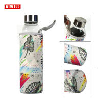 Botella Deportiva De Vidrio AIWILL Con Bolsa Protectora Reutilizable Para Adultos 280ml / 360ml / 550ml Para Actividades Al Aire Libre Y Ciclismo - details 4