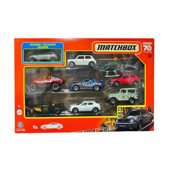 MATTEL - Matchbox 9 Vehículos Temáticos - Metal - Modelo SURTIDO - Escala 1:64 - Coleccionables - Mayores de 3 años - 1