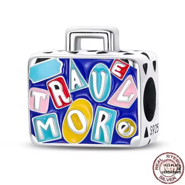 Encantos 925 Para Pulseras Originales 3MM Con Encantos De Tierra Plano Globo Calor Aire Cámara Viaje Joyería DIY Plata De Ley Zirconia - 1