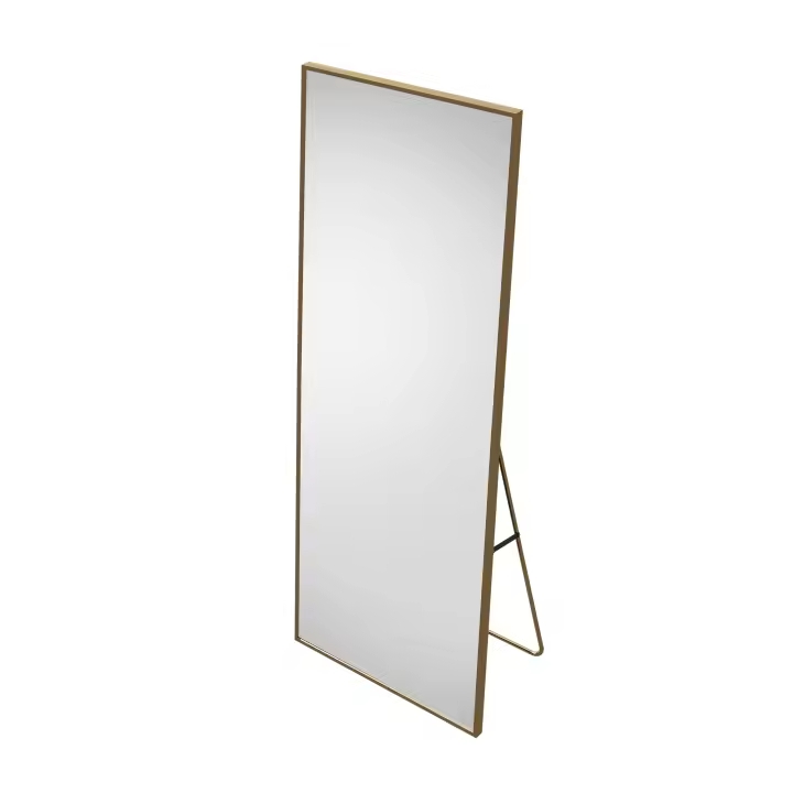 spejo de Pie Dorado 164 x 54 cm, Espejo de Cuerpo Entero con Soporte, para Dormitorio, Salón, Vestidor y Entrada - 1