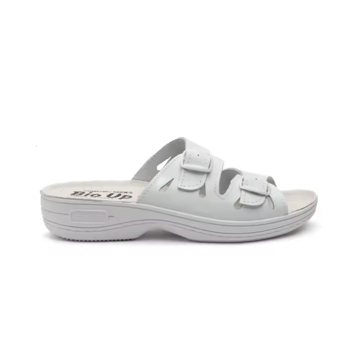 Sandalias-Zuecos Anatómicos de piel blanca by Bio Up Piel Piel Piel anatómica - 1