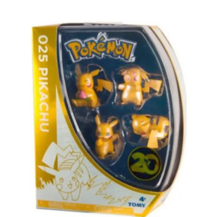 POKEMON 20th Aniversario Pikachu Exclusive (mini figuras pack 4 unidades) VERSION 1 tamaño 4 centímetros - 1