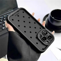 Funda De Teléfono Negra Con Patrón De Puntos Para iPhone 17 16 pro Max 16E 15 14 13 12 11 XS X XR 6 7 8 plus Material TPU Suave Y Antigolpes - details 7