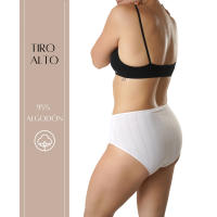 FEVI | Pack de 3 Braguitas Bikini Tiro Alto | 95% Algodón | Suaves y Transpirables | en 1 o 3 Colores: Negro, Beige, Blanco - details 2