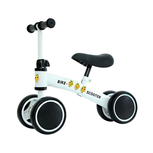 Bicicleta de Equilibrio Infantil sin Pedales, Bicicleta de Deslizamiento para Bebés de 1-2-3 Años, Cuatro Ruedas, Tres Colores