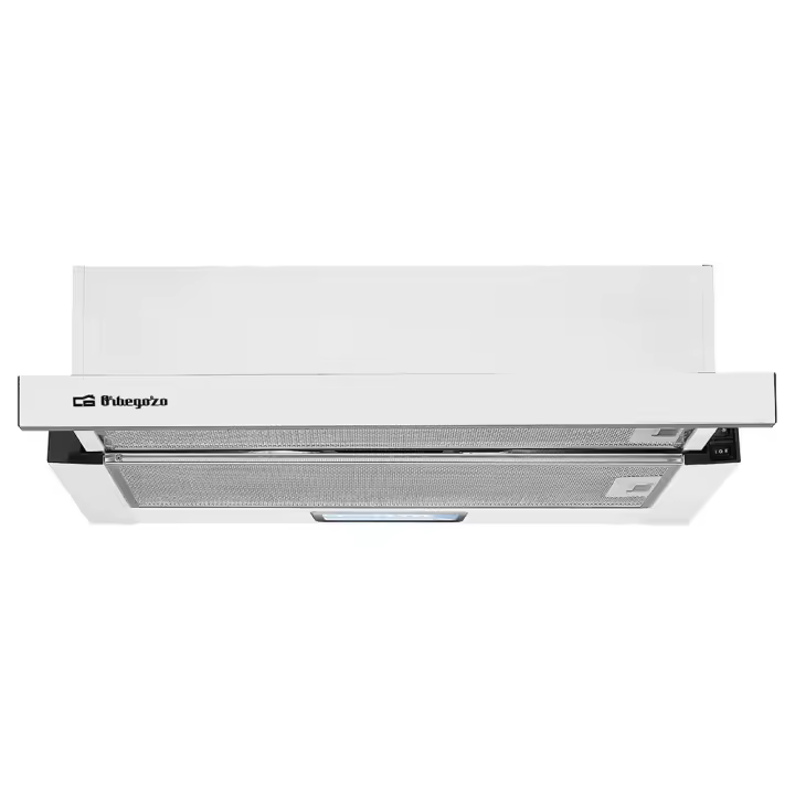 Orbegozo TL 07160 BL Campana Extractora Telescópica 60 cm Blanco – Clase Energética B, Motor 65W, Extracción 332,1 m³/h, 2 Niveles de Potencia, Luz LED 2W y 2 Filtros de Aluminio Desmontables - 1