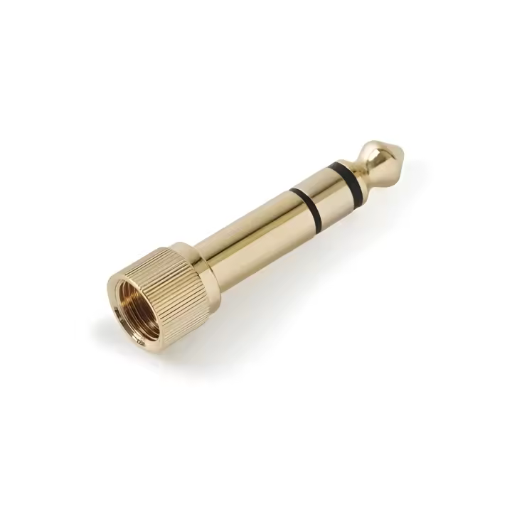 Fonestar Adaptador Jack 3.5mm a Jack 6.3mm Stereo Roscado Dorado de Alta Calidad - 1