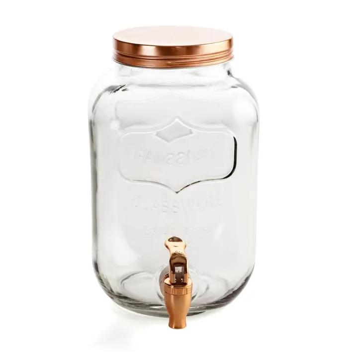 QUID HABITAT Dispensador De Bebidas 4L Transparente Con relieve Tape cierre rosca Reciclable - 1