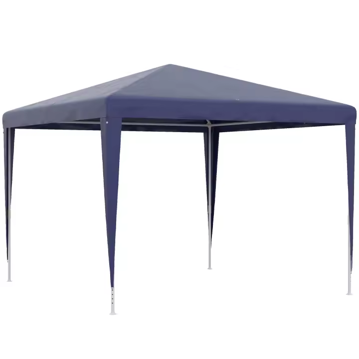 Outsunny Carpa Desmontable 3x3 m Cenador Pabellón de Jardín con 4 Orificios de Drenaje y Marco de Metal Gazebo para Terraza Patio Exterior Camping - 1