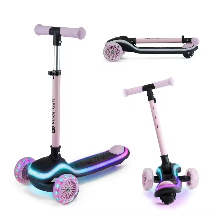 Kinderkraft RAKET Patinete para niños de 1 año a 50 kg, Patinete, Ruedas LED, Manillar Regulable en Altura, Diseño Moderno - 1