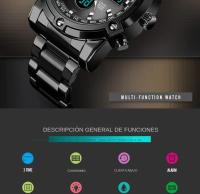 Reloj Digital Skmei 3 Tiempos Con Pantalla Retroiluminada Reloj De Pulsera De Cuarzo Para Hombre Correa De Acero Inoxidable Estilo Lujo Resistente Al Agua - details 4