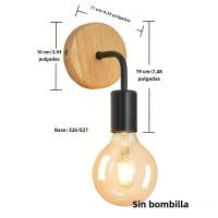 Lámpara De Pared Vintage En Madera Fijación Por Montaje Luz Industrial Decorativa Para Dormitorio Y Comedor Fuente De Alimentación AC 110 V - details 4
