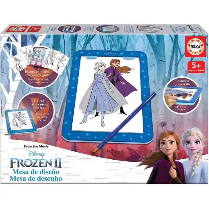 Educa Borrás Mesa de Diseño Frozen – Mesa de Luz con Adhesivos (Educa) - 1