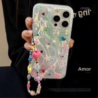 Funda De Teléfono Estrellada Y Corazón En Colores Coreano Para iPhone 17 Air 16 15 14 12 13 11 pro Max Con Cadena Resistente Al Choque Y Duro - details 0