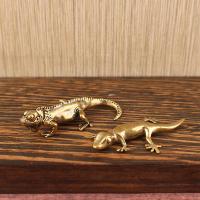 1PC Decoración De Hogar En Bronce De Geckó Figura Pequeña De Animal Ensamblaje De Cerámica Y Enamel Accesorios De Decoración Para Escritorio Y Té - details 3