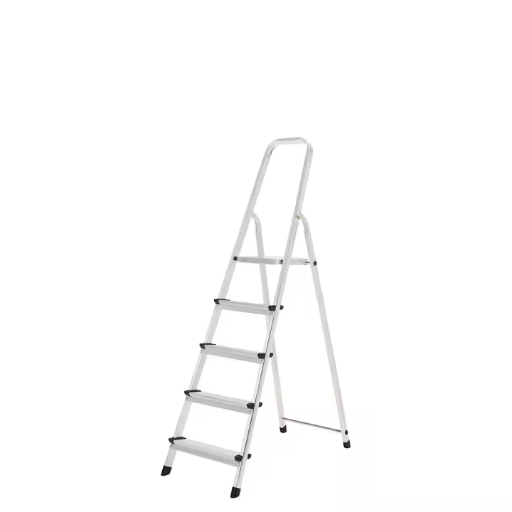 Oryx Escalera Aluminio 5 Peldaños Plegable, Uso doméstico, Antideslizante, Ligera y Resistente - 1