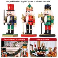 Soldado De Navidad De Madera 20CM Versión Gruesa Decoración Creativa Para El Hogar Con Colores Rojo/Azul Verde Ornamento De Artesanía Folclórica - details 10