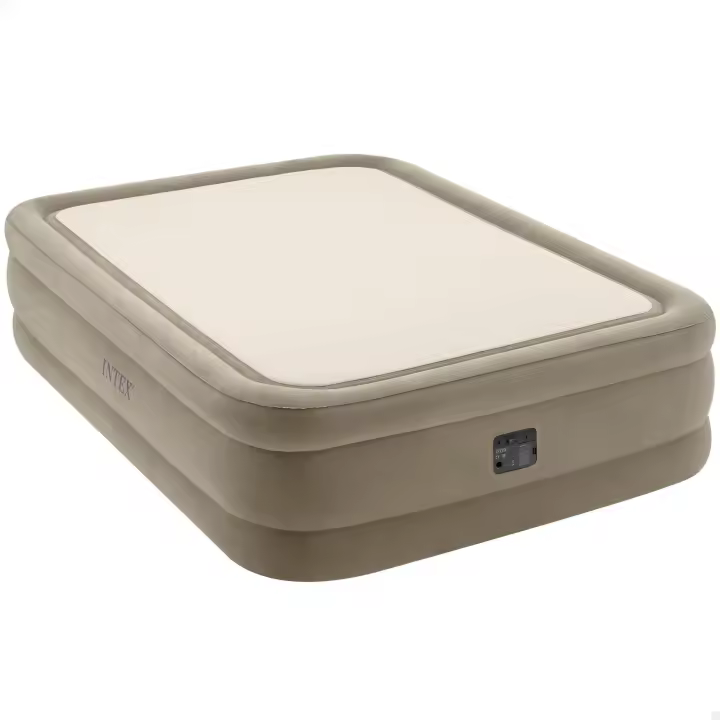 INTEX - Colchón hinchable deluxe thermalux, cama hinchable queen, 152x203x51 cm, máximo 272 kg, para 2 personas, transpirable, incorpora hinchador eléctrico, incluye bolsa de transporte - 1
