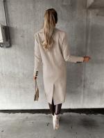 Nueva Chaqueta De Moda Para Mujer 2025 Otoño Invierno Cuello En V Largo Con Bolsillos Doble Botón Estilo Casual Largo (26+ Pulgadas) - details 9