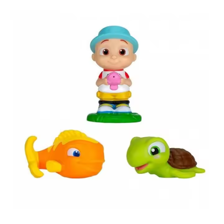 FIGURA BAÑO COCOMELON JJ + PEZ Y TORTUGA DE BANDAI - 1