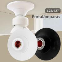 Soporte De Bombilla Colgante E26/E27 1/2pcs Base Redonda Texturizada Fija Para Voltaje 110-250 Uso Doméstico Y Comercial - details 0