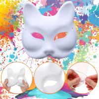 Mascarillas De Gato Blanco En Blanco Para DIY 10-50PCS Con Correas Para Halloween Cosplay Fiesta De Disfraz Animal Mitad De Rostro - details 9
