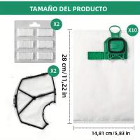 8pcs Bolsas De Aspiradora De Vacío Para Vorwerk Kobold VK140 VK150 FP140 FP150 Reemplazo HEPA Material De Tela - details 2