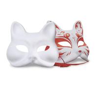 Mascarillas De Gato Blanco En Blanco Para DIY 10-50PCS Con Correas Para Halloween Cosplay Fiesta De Disfraz Animal Mitad De Rostro - details 13