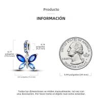 Encanto De Mariposa Plateado En Plata Con Circonia Bola Redonda Colgante Para Pulsera O Collar DIY Joyería De Moda Irregular - details 167