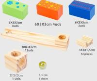 Juego Educativo Montessori De Bloques De Construcción De Madera 3D Con Carril De Bolas De Mármol Juego Interactivo Para Padres Y Niños - details 16