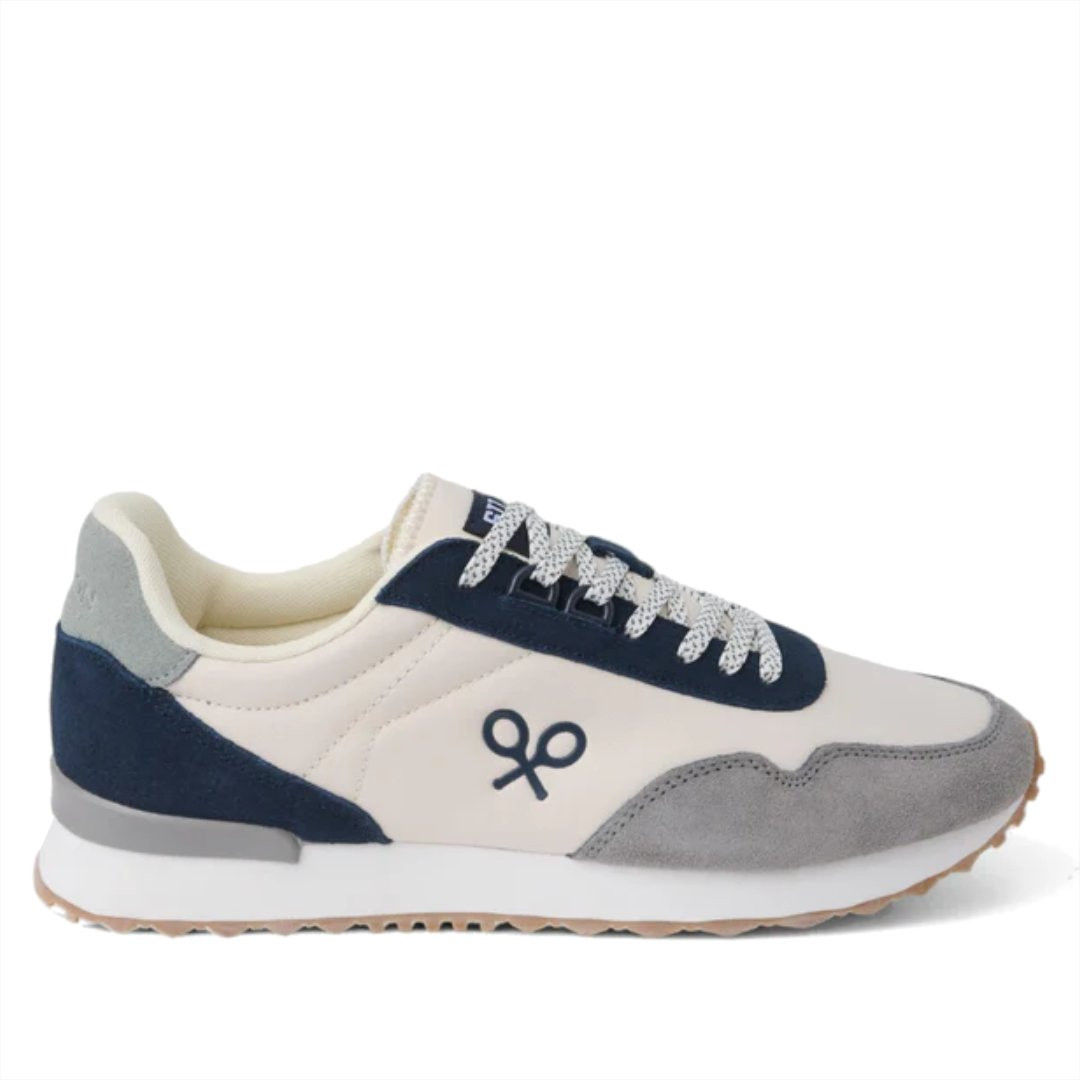 Zapatillas deportivas Silbon running relax milticolor beige con detalles azules