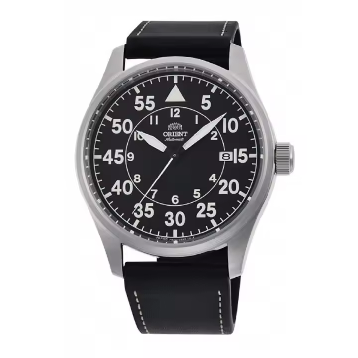 Reloj automático aviador Orient RN-AC0H03B JDM 42.4mm 100m WR F6722 correa de cuero - 1