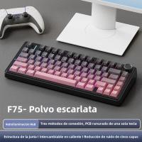 Teclado Mecánico De Juego AULA F75 OEM RGB Personalizable Con Switches Hot-swap PBT 75% 80 Teclas Bluetooth 5.0/2.4G Wireless/Wired - details 10