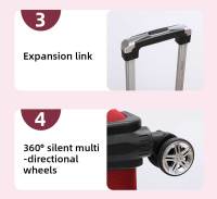 S7 STAR Conjunto Maleta Blanda 3pcs de Viaje, Cabina Equipaje Tela de Color Sólido Mango Ajustable, Set Equipaje 3 Piezas con 4 Ruedas Giratorias 360, Maleta Ligera Gran Capacidad 20+24+28in - details 1