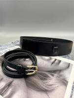 Cinturón Dual Uso Para Mujer Con Abrigo De Lana Cintura Ancha Elástica Negro Moda Cinturón De Cintura Estrecha Para Traje Suéter - details 3