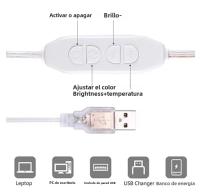 Luz De Espejo Con 10 Luces LED Para Maquillaje USB Iluminación Dimmable Para Mesa De Vestir Baño Luz De Ventana - details 5