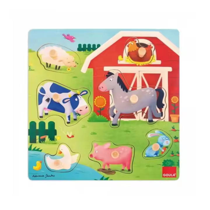 PUZLE MAMÁS Y BEBÉS GRANJA MADERA GOULA DE DISET - 1