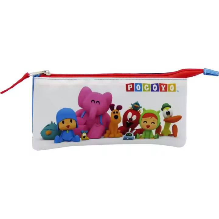 Estuche Triple Pocoyo Decorado Personajes - Medidas 19x2,5x9 Cm - 1