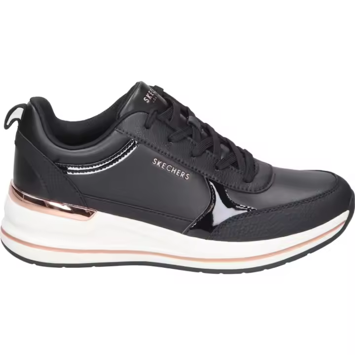 SKECHERS | Zapatos con Cuña Skechers Billion 2 para Mujer – Zapato Casual en Color Negro y con Cordones – Cuña Media y Cómoda – Combinables – Modelo 177345-BLK - 1