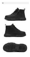Botas De Cuero Impermeables Para Hombre Botines De Moda Casual Para Otoño Y Primavera Zapatos De Deporte De Media Calf High Para Senderismo Exterior - details 16