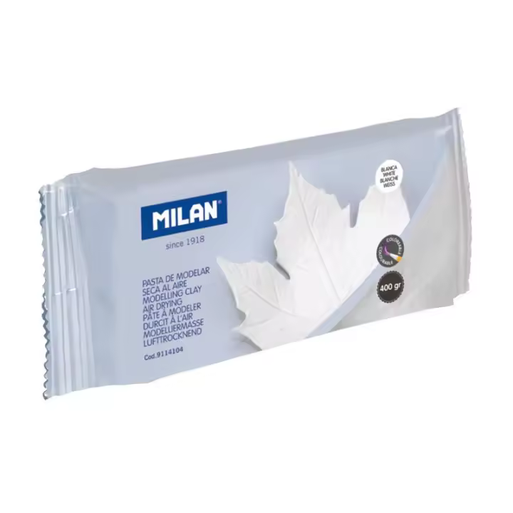MILAN Pasta para Modelar Blanca 400gr (seca al aire) - 1