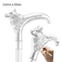 Bastón De Moda De Zorro Oro Y Negro Lujo Decorativo Para Fiesta Cospaly Vintage Con Punta De Goma 93cm - details 1