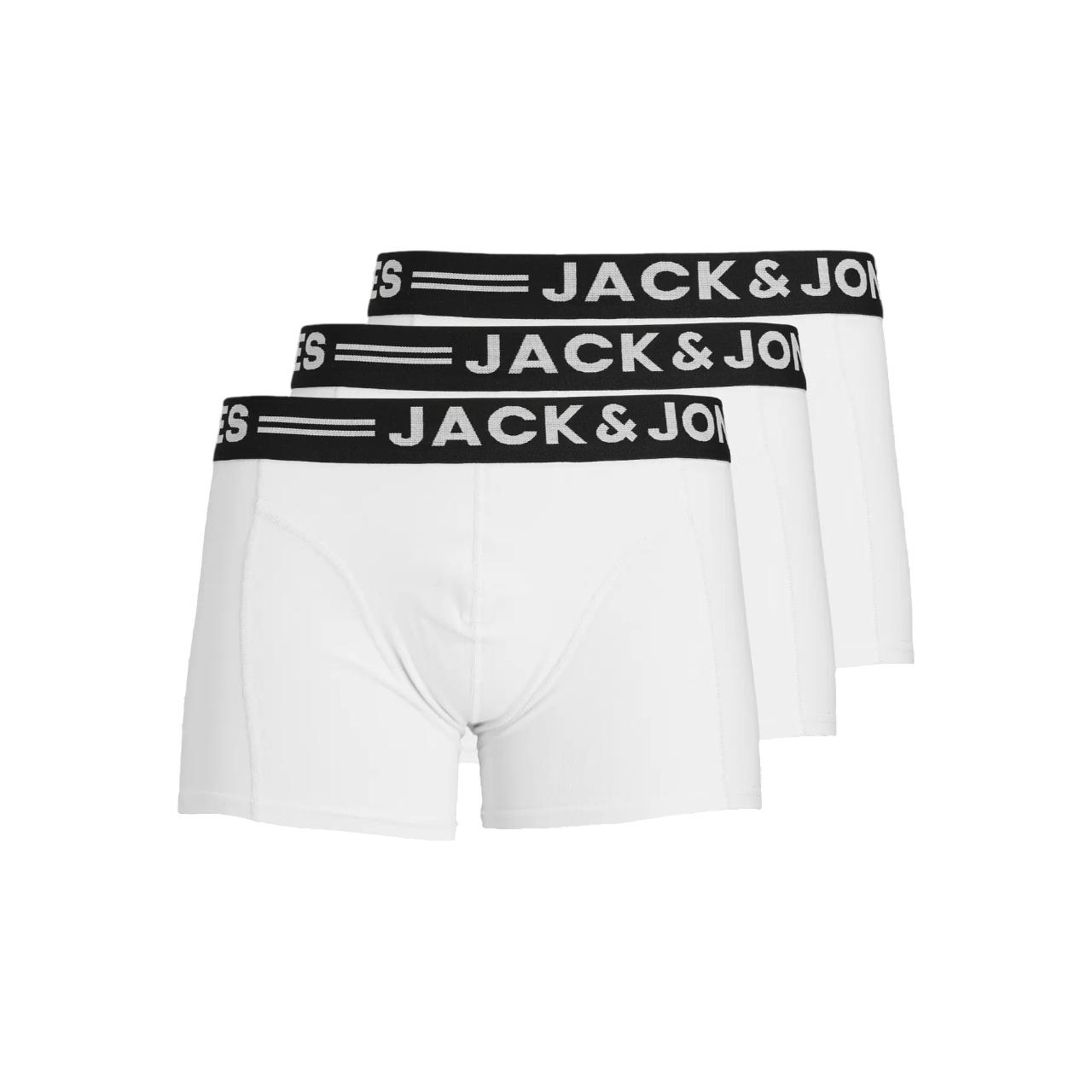 Jack & Jones Sense - Pack de 3 Bóxers de Algodón Elástico para Hombre - Multicolor - 12081832