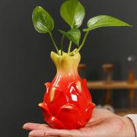 Vaso De Flor Cerámico Creativo En Forma De Fruta Decoración De Escritorio Para Oficina Y Jardín Hidroponía Ornamento De Mesa - details 4