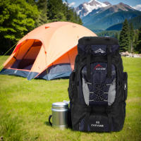 Mochila De Escalada 80L Con Correas Ajustables Para Viajes Al Aire Libre Mochila De Montaña Para Senderismo Accesorios De Escalada De Nylon Capacidad Grande - details 1
