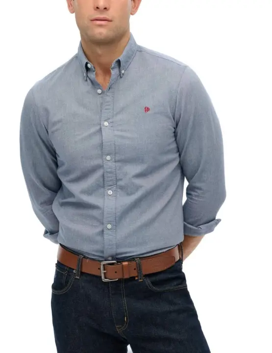 Camisa Superdry Oxford celeste manga larga para hombre - 1