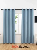 1pc Cortinas De Blackout Total 100% Con Grommets Para Sala De Estar Y Dormitorio Material De Poliéster Resistente Al Químico - details 15