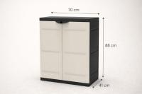 Recamania Armario de plástico multiuso con 2 puertas, color Beige, 70x41x88 cm | 2 baldas regulables en altura - details 1